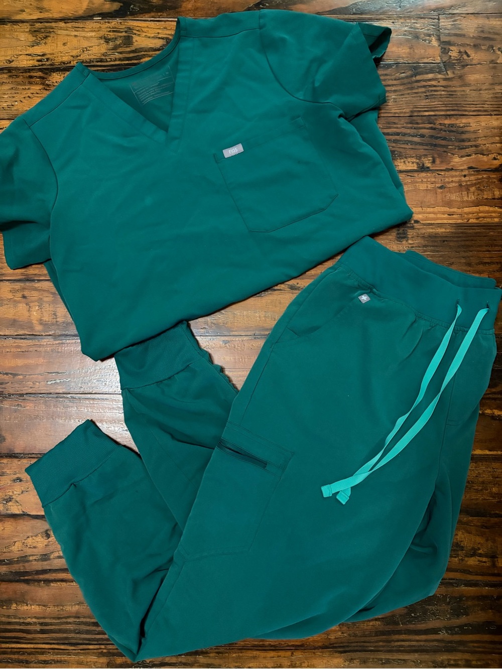FIGS Hunter green scrub set